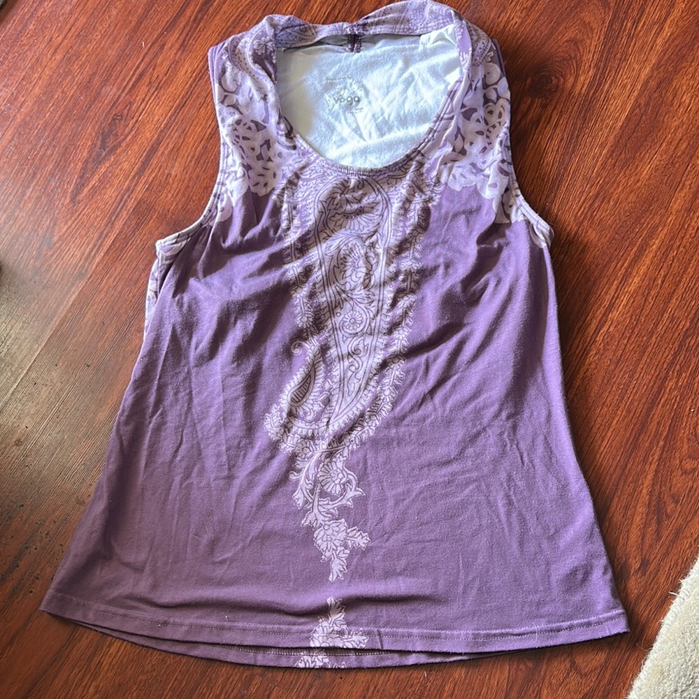 Aspire yoga Purple Sleeveless Women's Top with built in bra size large